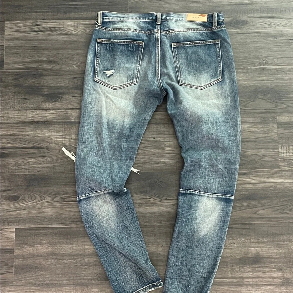 MNML- Distressed Blue Jeans for Men -36x34 - Picture 2 of 3